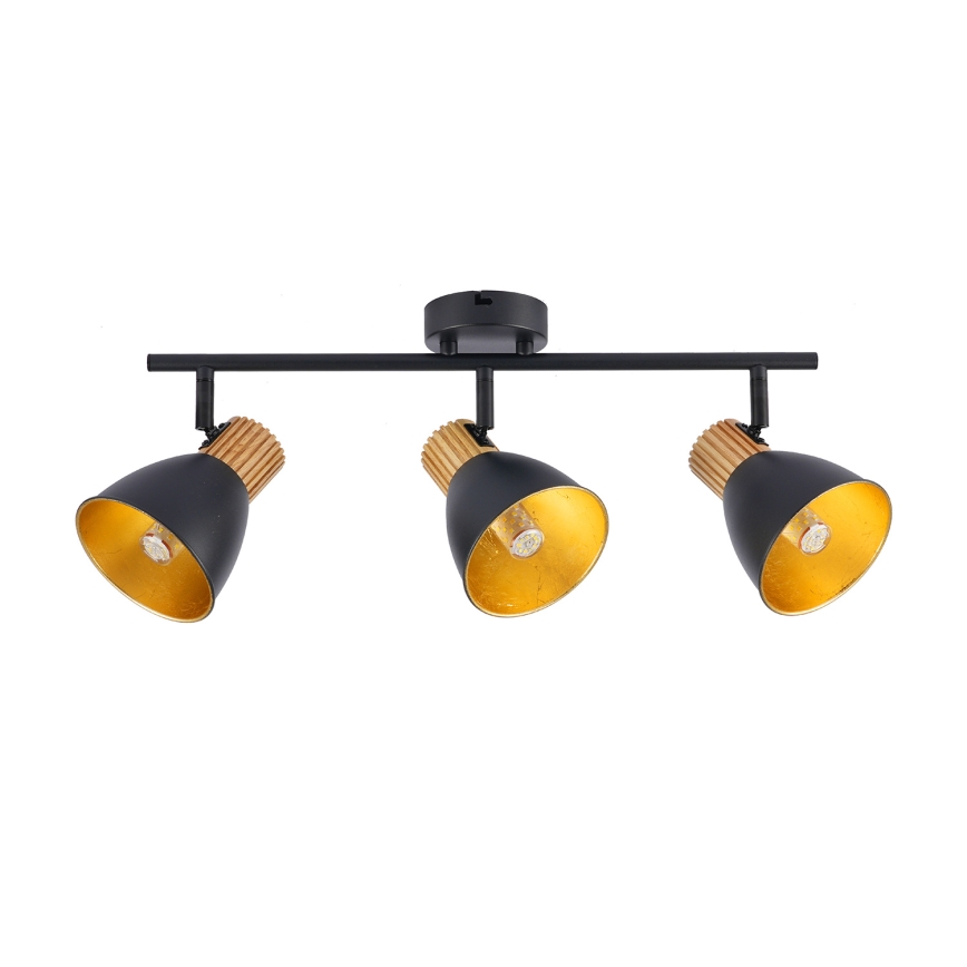 Brilagi - Bodové svietidlo ODENSE 3xE14/10W/230V drevo/čierna