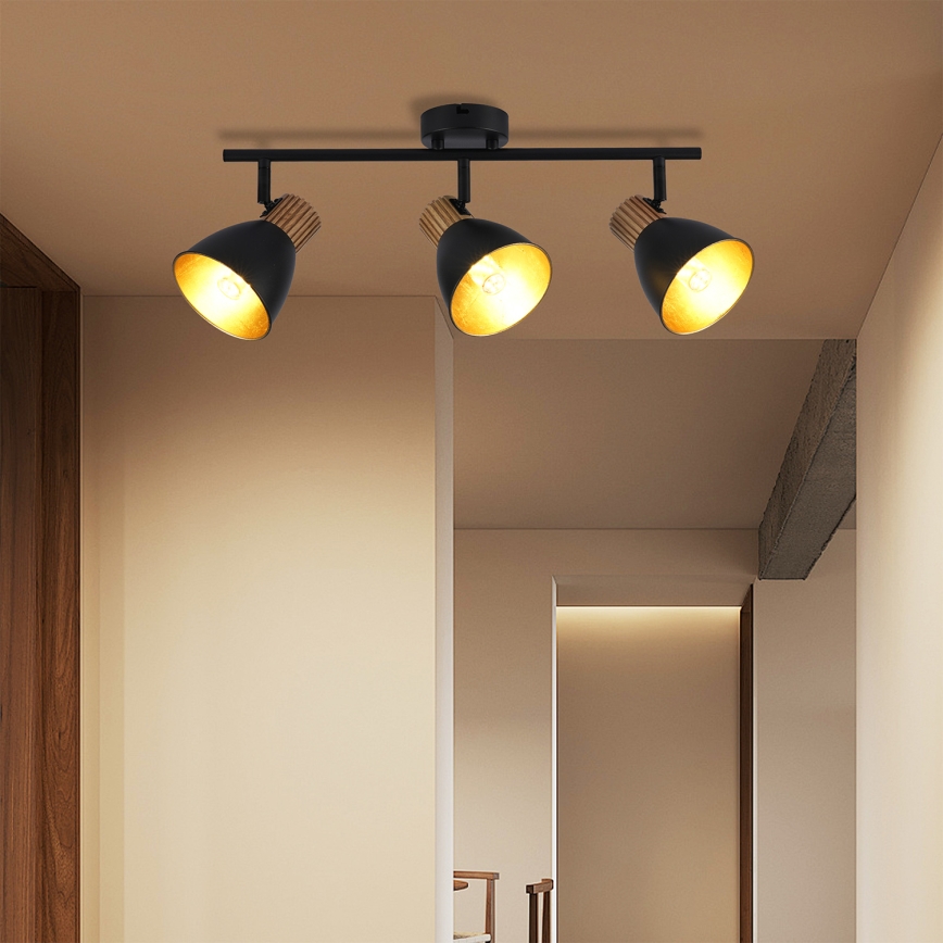 Brilagi - Bodové svietidlo ODENSE 3xE14/10W/230V kaučukovník/čierna