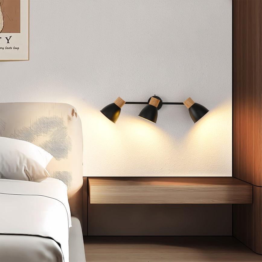 Brilagi - Bodové svietidlo ODENSE 3xE14/10W/230V kaučukovník/čierna