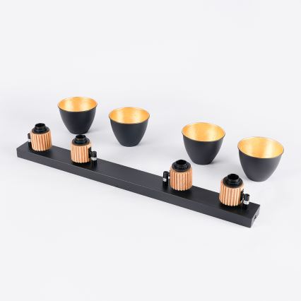 Brilagi - Bodové svietidlo ODENSE 4xE14/10W/230V drevo/čierna