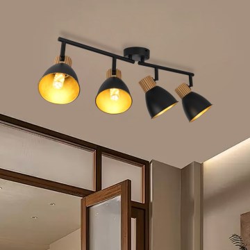 Brilagi - Bodové svietidlo ODENSE 4xE14/10W/230V kaučukovník/čierna