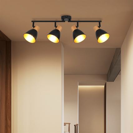 Brilagi - Bodové svietidlo ODENSE 4xE14/10W/230V kaučukovník/čierna