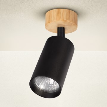 Brilagi - Bodové svietidlo SELE 1xGU10/30W/230V čierne/dubový dekor