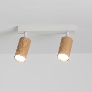 Brilagi - Bodové svietidlo SELE 2xGU10/30W/230V biela/dekor duba