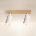 Brilagi - Bodové svietidlo SELE 2xGU10/30W/230V biela/dubový dekor