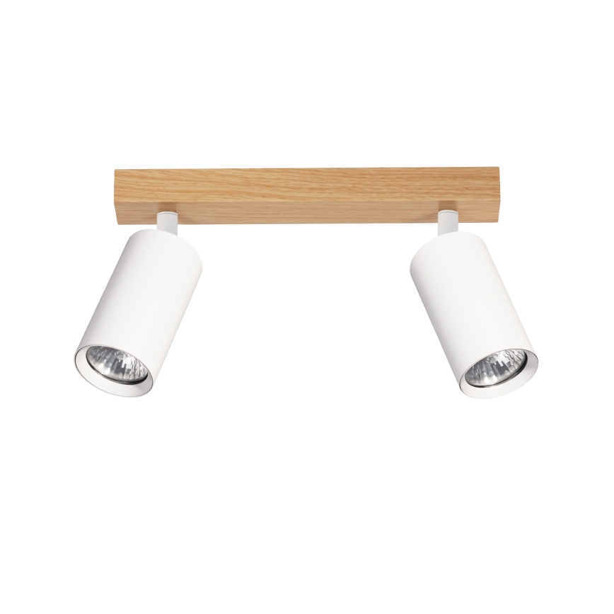 Brilagi - Bodové svietidlo SELE 2xGU10/30W/230V biela/dubový dekor