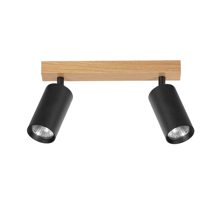 Brilagi - Bodové svietidlo SELE 2xGU10/30W/230V čierna/dubový dekor