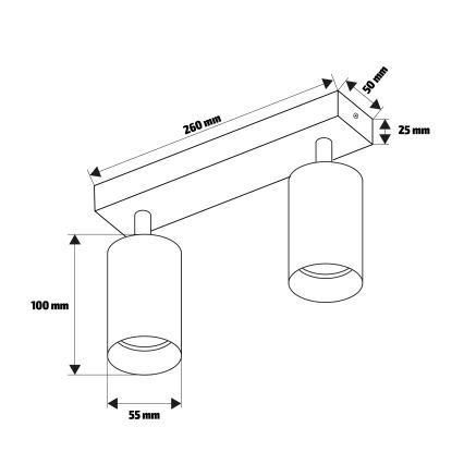 Brilagi - Bodové svietidlo SELE 2xGU10/30W/230V čierna/zlatá