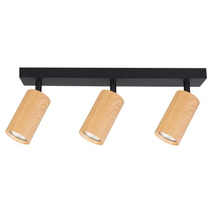 Brilagi - Bodové svietidlo SELE 3xGU10/30W/230V čierna/dekor duba