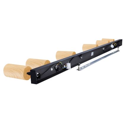 Brilagi - Bodové svietidlo SELE 6xGU10/30W/230V čierna/dekor duba