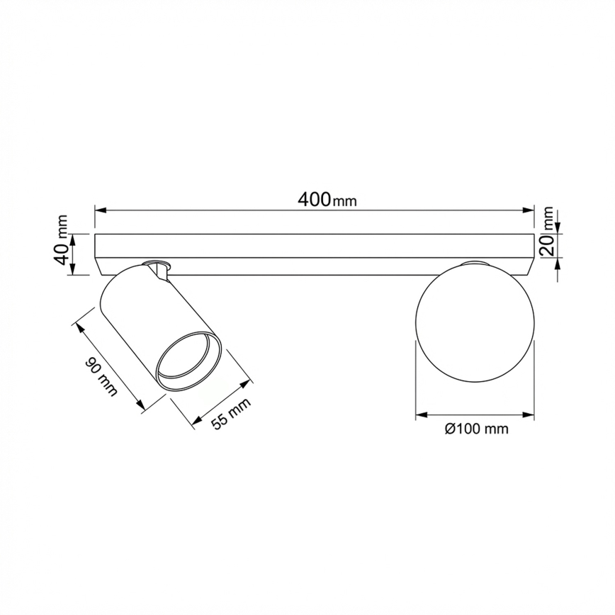 Brilagi - Bodové svietidlo SELE BALL 1xGU10/30W/230V + 1xG9/10W čierna