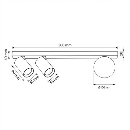 Brilagi - Bodové svietidlo SELE BALL 2xGU10/30W/230V + 1xG9/10W béžové