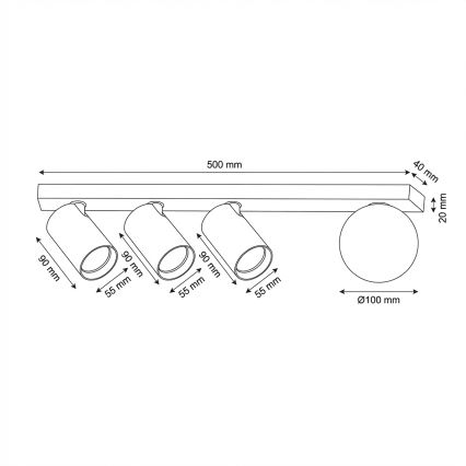 Brilagi - Bodové svietidlo SELE BALL 3xGU10/30W/230V + 1xG9/10W biela