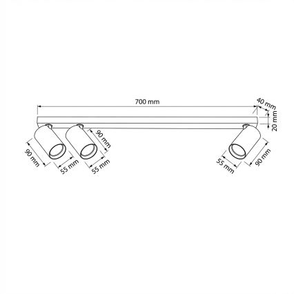 Brilagi - Bodové svietidlo SELE LONG 3xGU10/30W/230V béžové