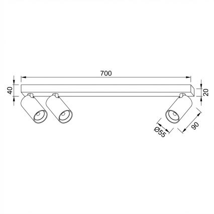BRILAGI - Bodové svietidlo SELE LONG 3xGU10/30W/230V biele