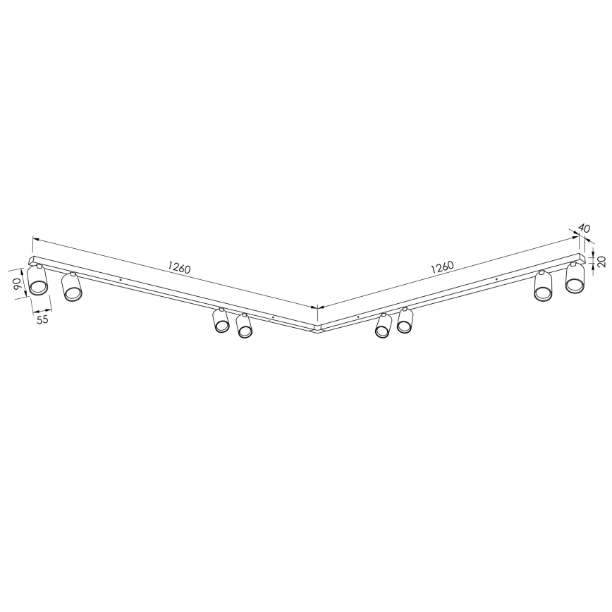 BRILAGI - Bodové svietidlo SELE LONG 8xGU10/30W/230V biela