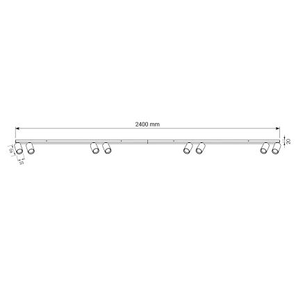 BRILAGI - Bodové svietidlo SELE LONG 8xGU10/30W/230V biela