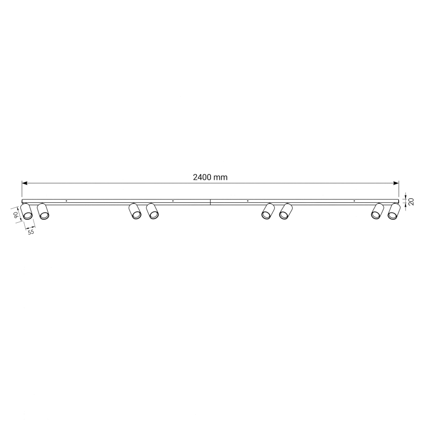 BRILAGI - Bodové svietidlo SELE LONG 8xGU10/30W/230V biela