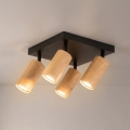 Brilagi - Bodové svietidlo SELE SQUARE 4xGU10/30W/230V čierna/dubový dekor