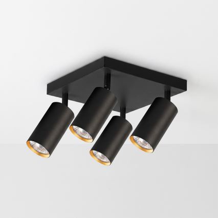 Brilagi - Bodové svietidlo SELE SQUARE 4xGU10/30W/230V čierna/zlatá