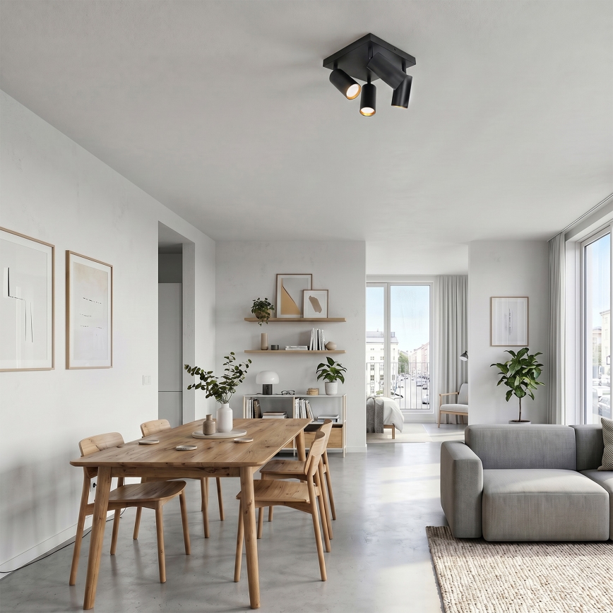 Brilagi - Bodové svietidlo SELE SQUARE 4xGU10/30W/230V čierna/zlatá