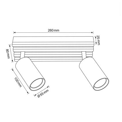 Brilagi - Bodové svietidlo SELE WOOD 2xGU10/30W/230V biela/drevo