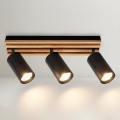 Brilagi - Bodové svietidlo SELE WOOD 3xGU10/30W/230V čierna/drevo