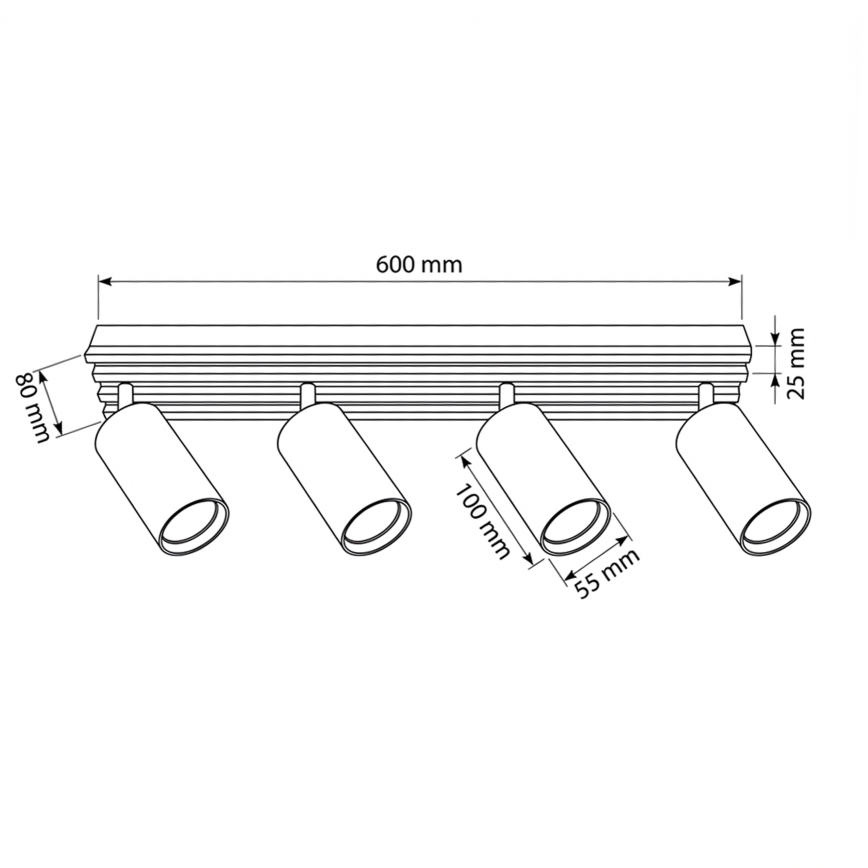 Brilagi - Bodové svietidlo SELE WOOD 4xGU10/30W/230V čierna/drevo