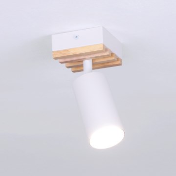 Brilagi - Bodové svietidlo SELE WOOD ACOUSTIC 1xGU10/30W/230V biela/drevo