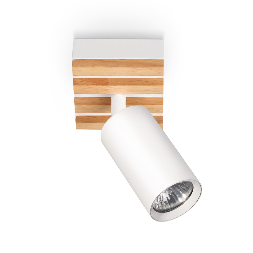 Brilagi - Bodové svietidlo SELE WOOD ACOUSTIC 1xGU10/30W/230V biela/drevo