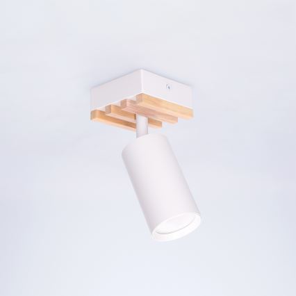 Brilagi - Bodové svietidlo SELE WOOD ACOUSTIC 1xGU10/30W/230V biela/drevo