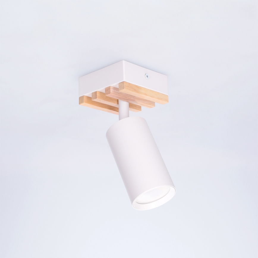 Brilagi - Bodové svietidlo SELE WOOD ACOUSTIC 1xGU10/30W/230V biela/drevo