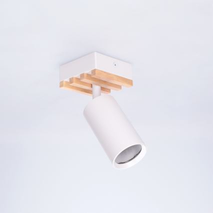 Brilagi - Bodové svietidlo SELE WOOD ACOUSTIC 1xGU10/30W/230V biela/drevo