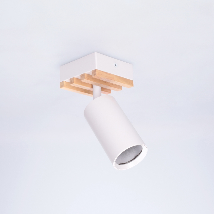 Brilagi - Bodové svietidlo SELE WOOD ACOUSTIC 1xGU10/30W/230V biela/drevo