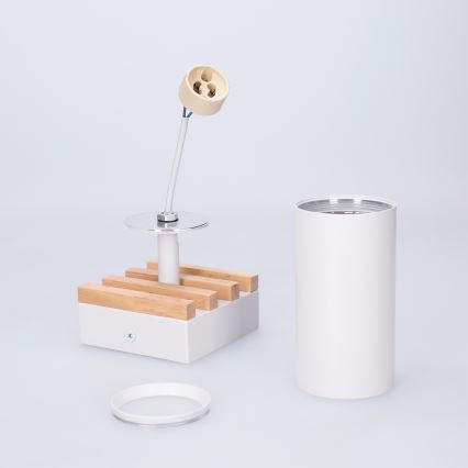 Brilagi - Bodové svietidlo SELE WOOD ACOUSTIC 1xGU10/30W/230V biela/drevo