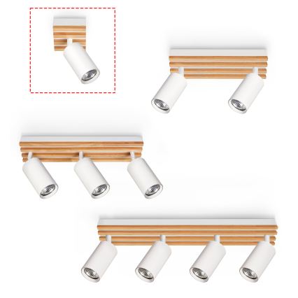 Brilagi - Bodové svietidlo SELE WOOD ACOUSTIC 1xGU10/30W/230V biela/drevo