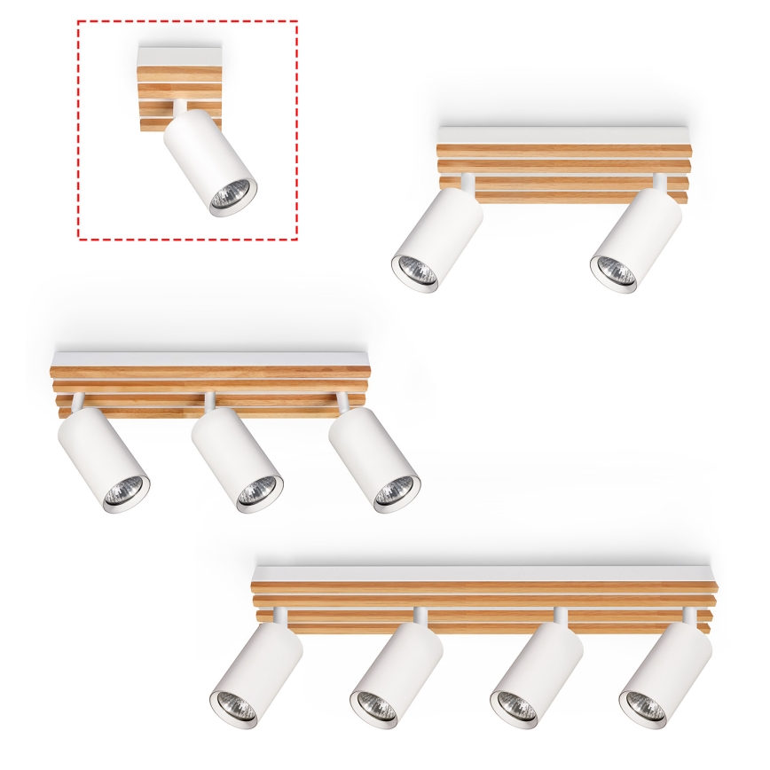Brilagi - Bodové svietidlo SELE WOOD ACOUSTIC 1xGU10/30W/230V biela/drevo