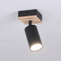 Brilagi - Bodové svietidlo SELE WOOD ACOUSTIC 1xGU10/30W/230V čierne/drevo