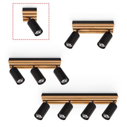 Brilagi - Bodové svietidlo SELE WOOD ACOUSTIC 1xGU10/30W/230V čierne/drevo