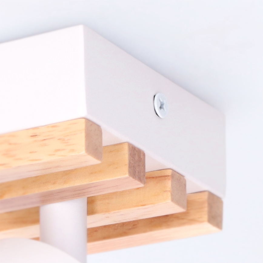 Brilagi - Bodové svietidlo SELE WOOD ACOUSTIC 2xGU10/30W/230V biela/drevo