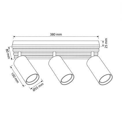 BRILAGI - Bodové svietidlo SELE WOOD ACOUSTIC 3xGU10/30W/230V biela/drevo