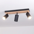 Brilagi - Bodové svietidlo SELE WOOD ACOUSTIC 3xGU10/30W/230V čierna/drevo