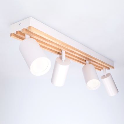 Brilagi - Bodové svietidlo SELE WOOD ACOUSTIC 4xGU10/30W/230V biela/drevo