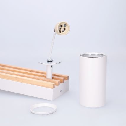 Brilagi - Bodové svietidlo SELE WOOD ACOUSTIC 4xGU10/30W/230V biela/drevo