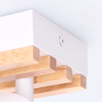 Brilagi - Bodové svietidlo SELE WOOD ACOUSTIC 4xGU10/30W/230V biela/drevo