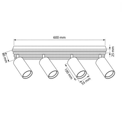 Brilagi - Bodové svietidlo SELE WOOD ACOUSTIC 4xGU10/30W/230V biela/drevo