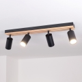 Brilagi - Bodové svietidlo SELE WOOD ACOUSTIC 4xGU10/30W/230V čierna/drevo