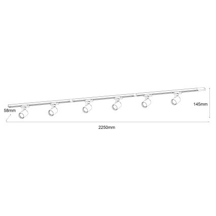 Brilagi - Bodové svietidlo v lištovom systéme HUSKY 6xGU10/10W/230V biela