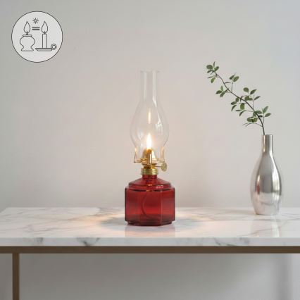 Brilagi - červená petrolejová lampa MERLIN