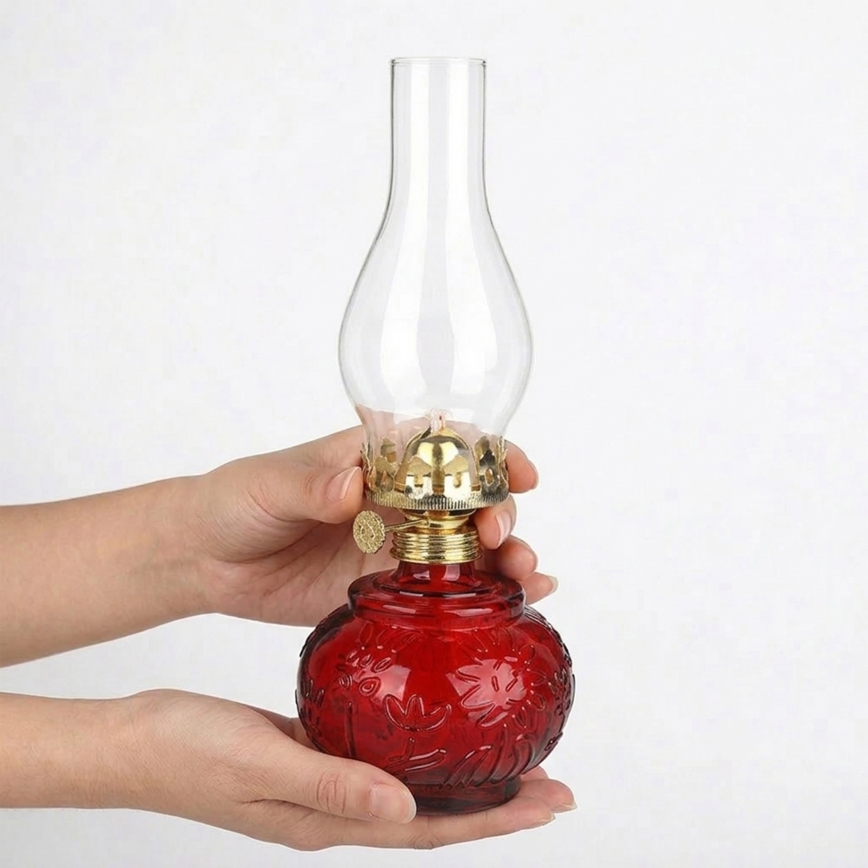 Brilagi - červená petrolejová lampa MERLIN